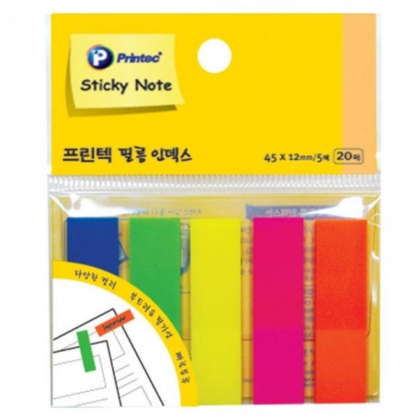 프린텍 FI022 필름인덱스 5색 45x12