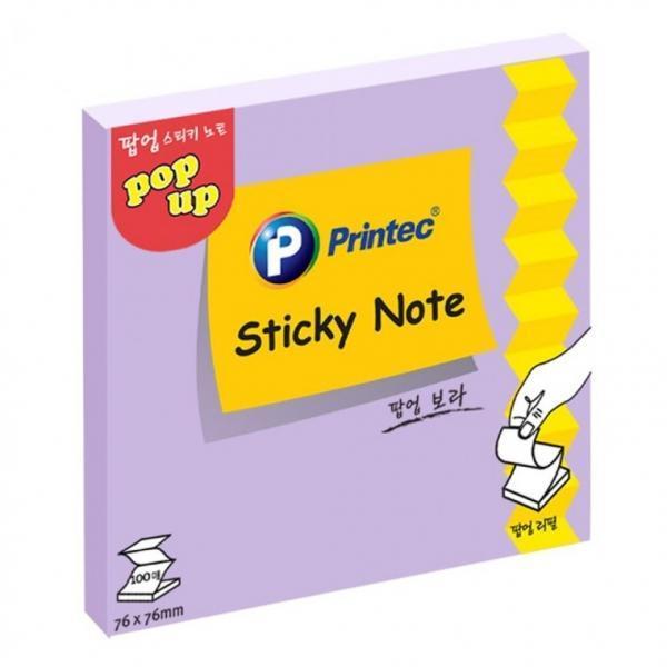 프린텍 P7676V 팝업스티키노트 보라 76x76