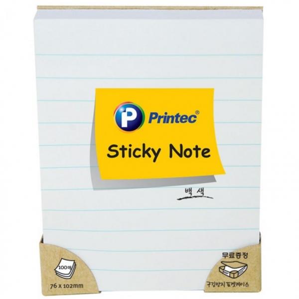 프린텍 L76102W 라인스티키노트 노트형 화이트 76x102