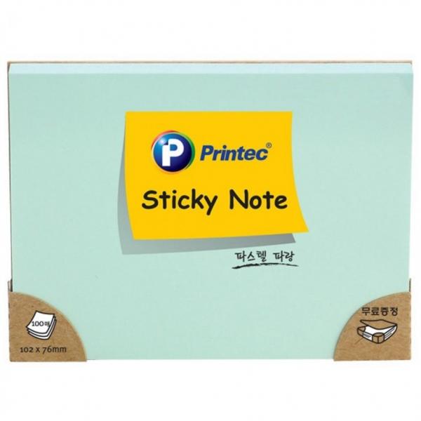 프린텍 10276B 파스텔스티키노트 파랑 102x76