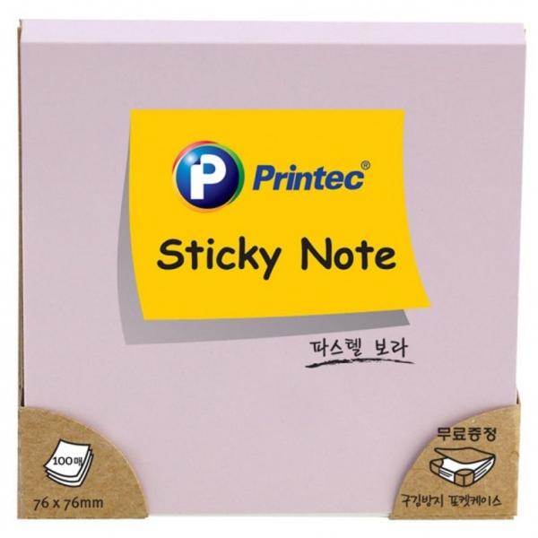 프린텍 7676V 파스텔스티키노트 보라 76x76