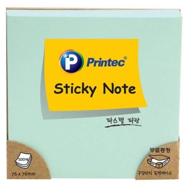 프린텍 7676B 파스텔스티키노트 파랑 76x76