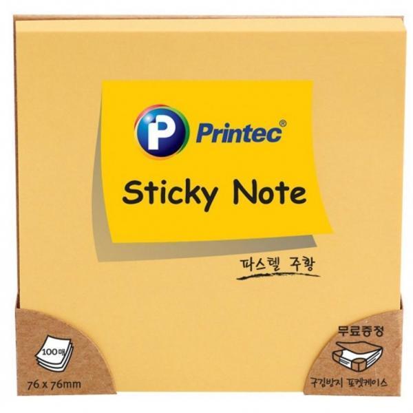 프린텍 7676O 파스텔스티키노트 주황 76x76
