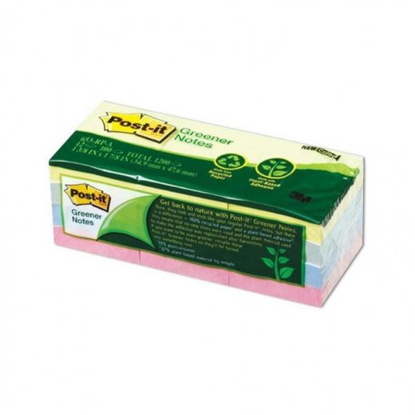 3M 포스트잇 강한점착용 그리너노트 653-RPA-RC 12패드