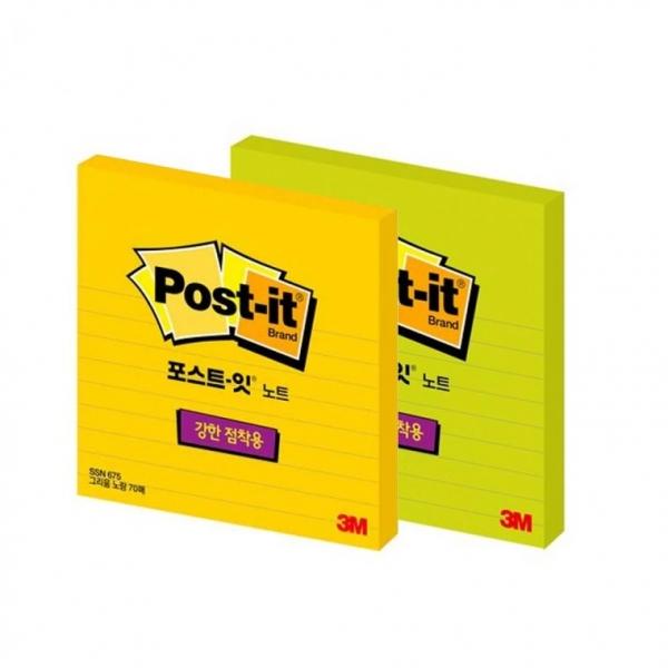 3M 포스트잇 675L 라인 강한점착용 노트 (102mmx102mm)
