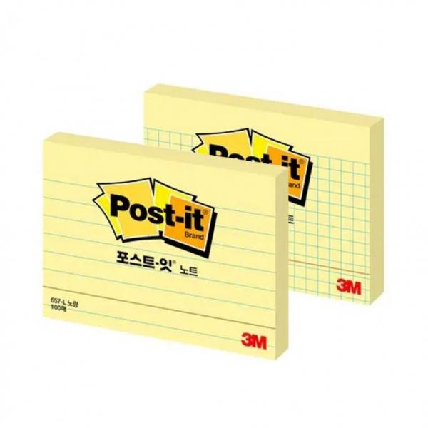 3M 포스트잇 라인 격자 노트 657 (102mmx76mm)