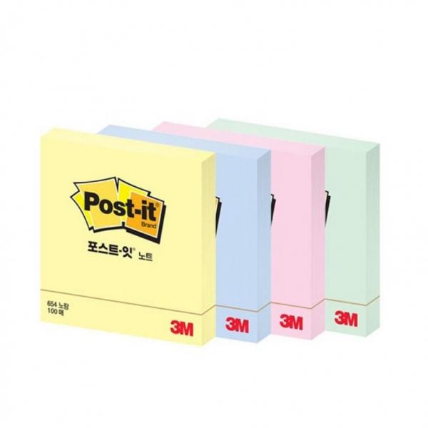 3M 포스트잇 붙이는 메모지 노트 654 (76mmx76mm)