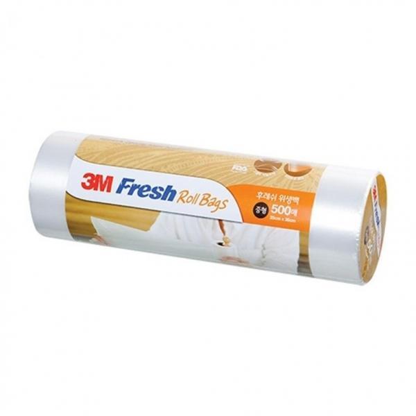 3M 후레쉬 위생백 비닐롤백 (중) 500매 일회용비닐 롤백