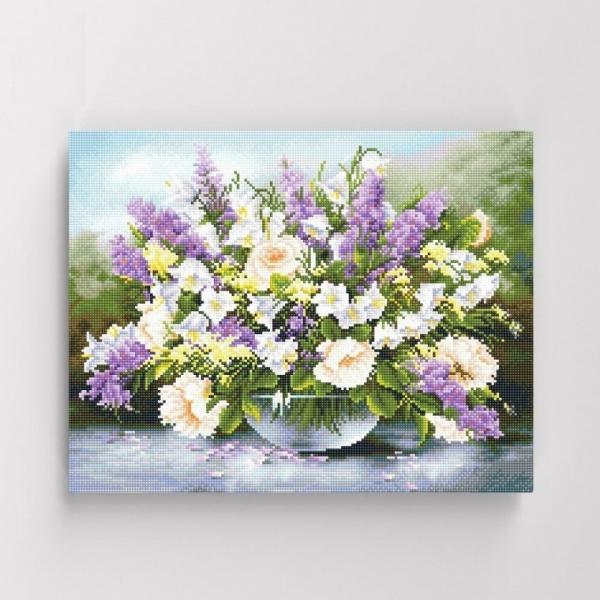 DIY 보석십자수 라벤더화병 40x50