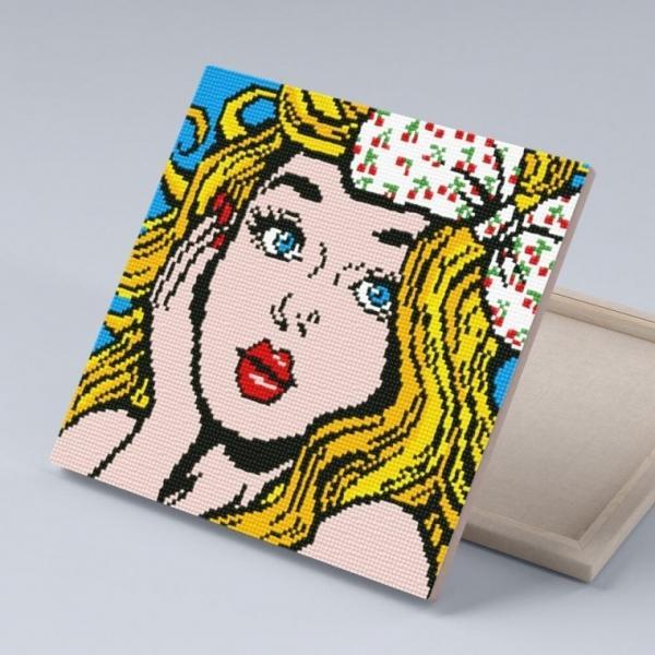 DIY 보석십자수 노란머리소녀 30x30