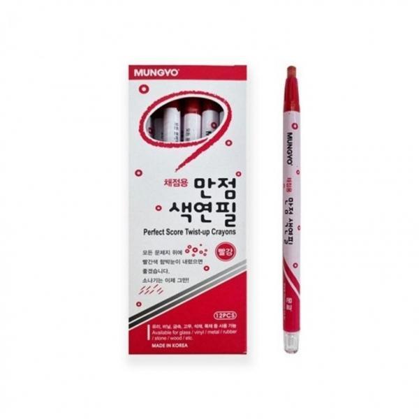 MUNGYO 3600 만점색연필 빨강 12개입 1타