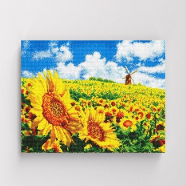 DIY 보석십자수 해바라기와 풍차2 40x50