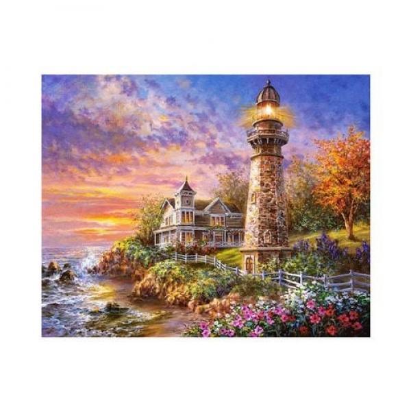 DIY 보석십자수 해질녁등대 40x50