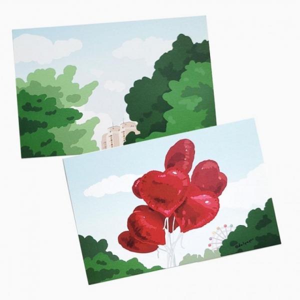 달페이퍼 풍경 2종 엽서 postcard