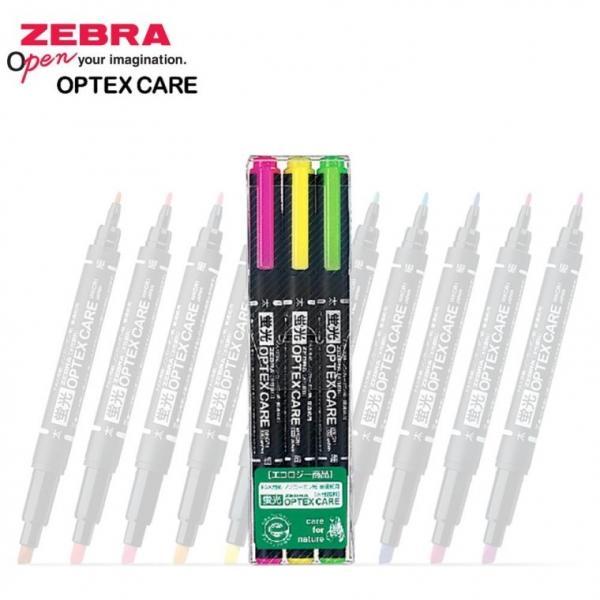 제브라 마카 형광펜 옵텍스 케어 3색 세트 WKCR1-3C