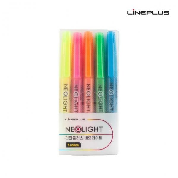 라인플러스 형광펜 NEOLIGHT 네오라이트 5색 세트