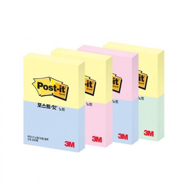 3M 포스트잇 미니 노트 653-2 2패드 (51mmx38mm)