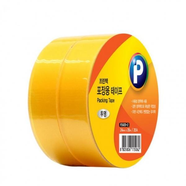 프린텍 P2420-2 포장용테이프 투명 2EA 24 x20