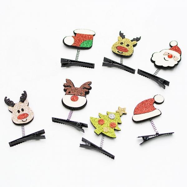 크리스마스 장식 집게 머리핀 헤어핀