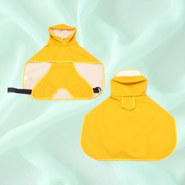 소형견 투명모자 방품 외출용 레인코트 망토 우비볼