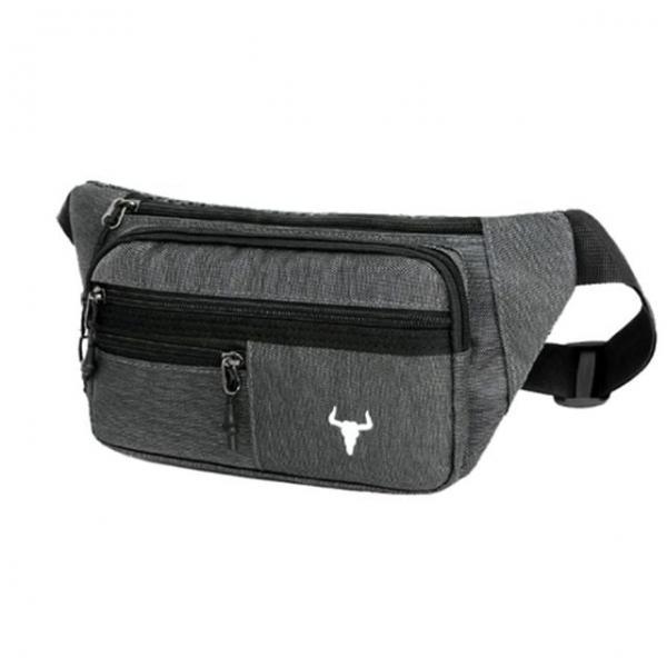 남자 힙색 캐주얼 크로스 보조 커플 가방 그레이