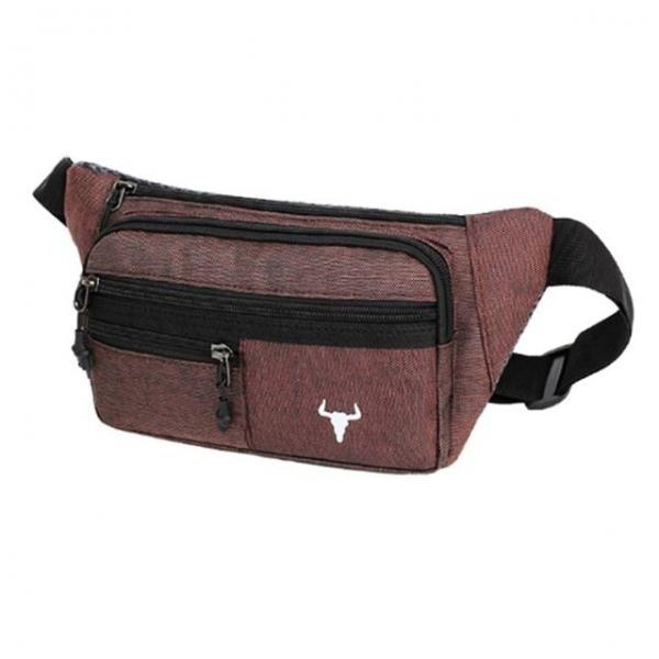 남자 힙색 캐주얼 크로스 보조 커플 가방 와인레드