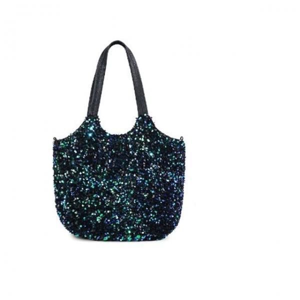 스팽글 숄더백 크로스 반짝이 가방 다크그린