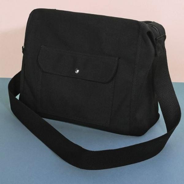 에코 숄더백 심플한 포켓 크로스 가방 블랙