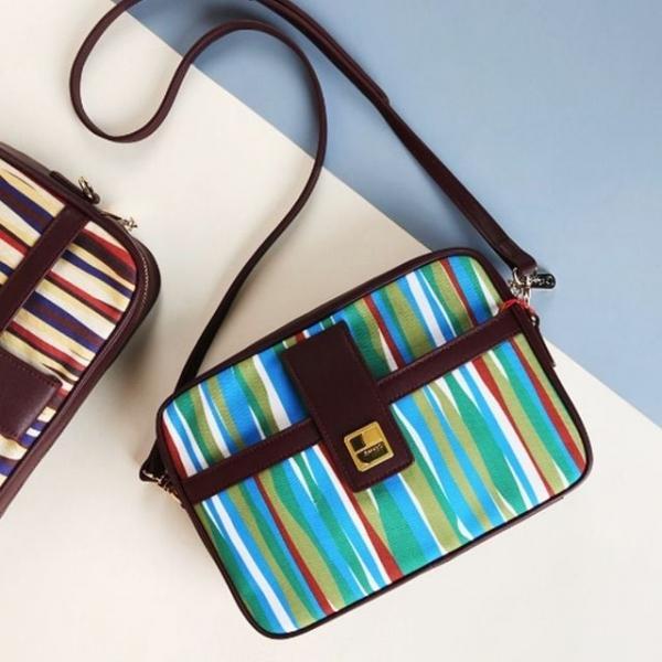 여성 크로스백 색동 엄마 가방 선물 외출 그린콤비C