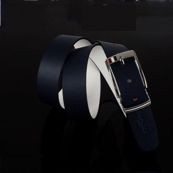 버클 혁띠 벨트 남성 캐주얼 가죽 허리띠 네이비