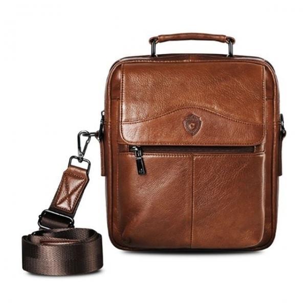 직장인 가죽 크로스백 출퇴근 가방 라이트브라운