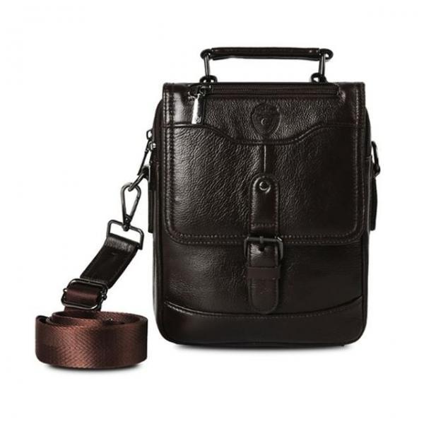 크로스백 가죽 보조 버클 빈티지 가방 다크브라운