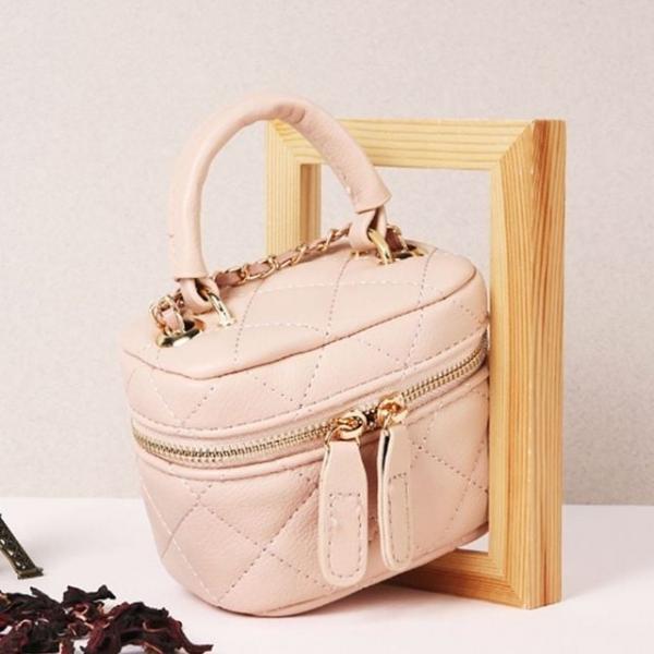미니 토트백 퀼팅 체인줄 귀여운 핸드백 핑크
