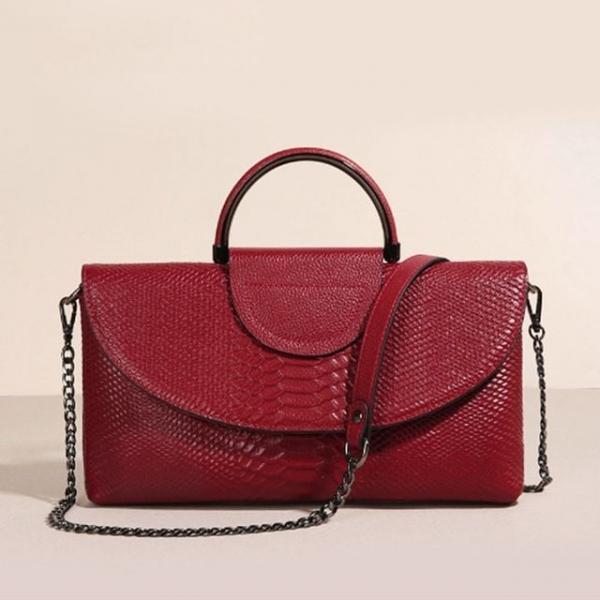 가죽 클러치백 파우치백 크로스 스퀘어 가방 레드