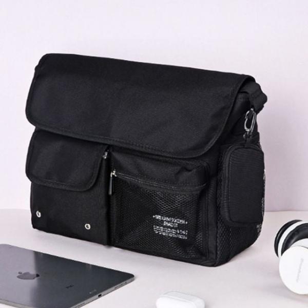 캐주얼 크로스백 메신저백 학생 보조 가방 블랙