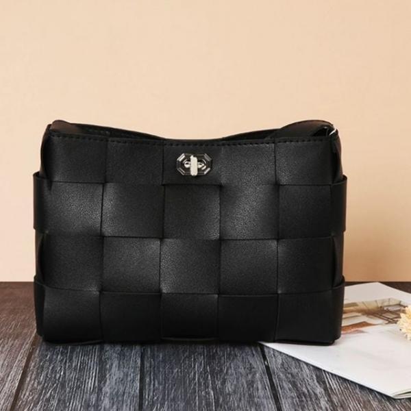 위빙 크로스백 핸드백 정장 가방 블랙