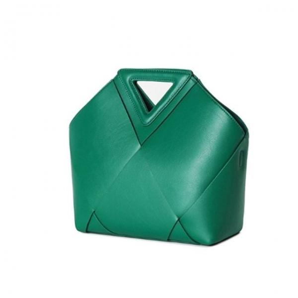 가죽 빅 위빙 토트백 크로스 파우치 가방 그린