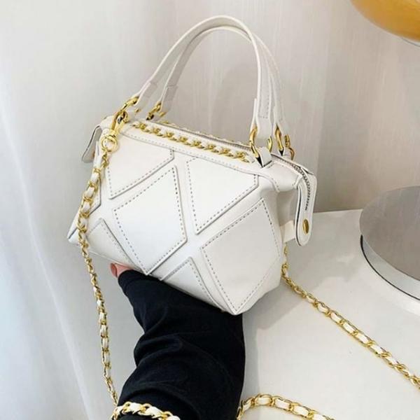 다이아 크로스백 귀여운 정장 체인줄 가방 화이트
