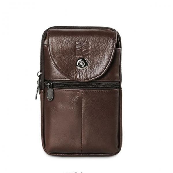 미니 크로스백 수납 지갑 가죽 가방 브라운