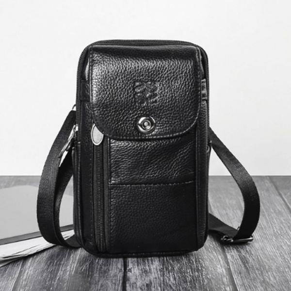 크로스백 가죽 미니 외출 남성 가방 블랙