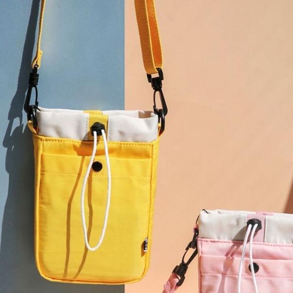 크로스백 학생 미니 스트링 핸드폰 가방 옐로우