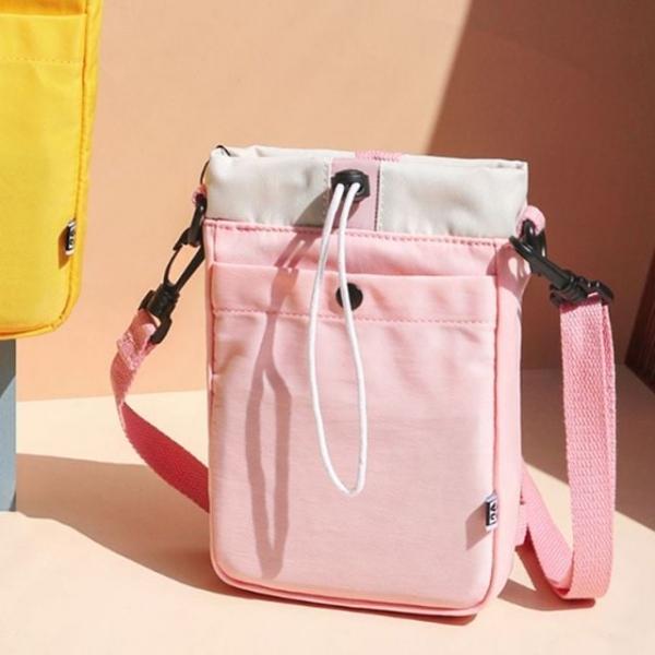 크로스백 학생 미니 스트링 가벼운 핸드폰 가방 핑크