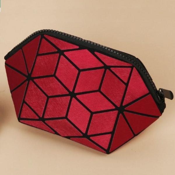 뷰티 파우치 메탈릭 파우치 클러치 가방 레드