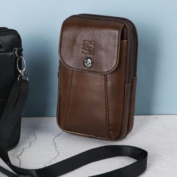 미니 크로스백 가죽 남성 가방 외출 브라운