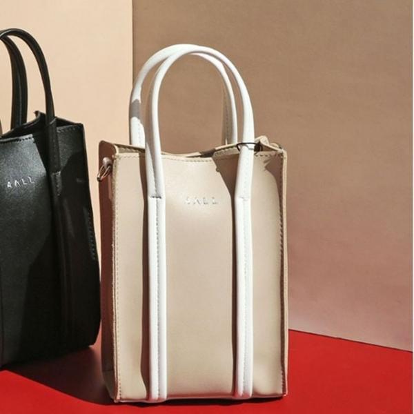 크로스백 학생 토트 핸드폰 미니 가방 베이지