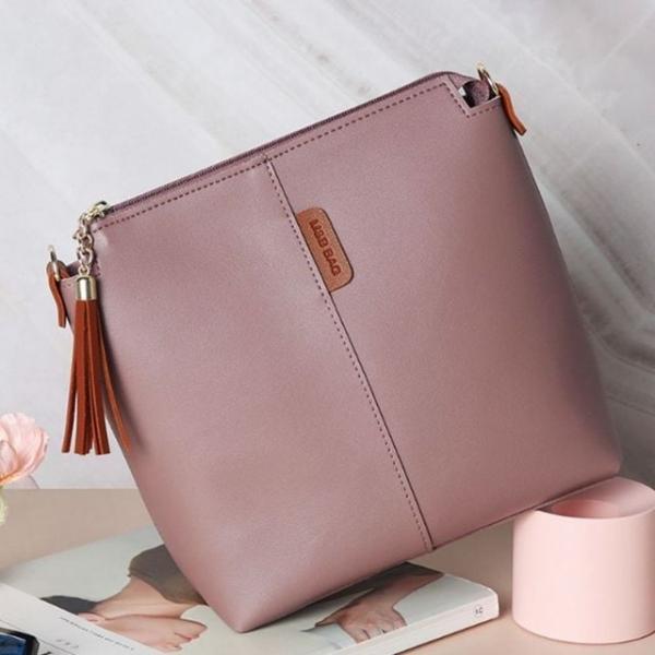 크로스 숄더백 여성 핸드백 스퀘어 가방 핑크