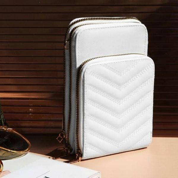 미니 지퍼 크로스백 여성 가방 선물 사선 화이트