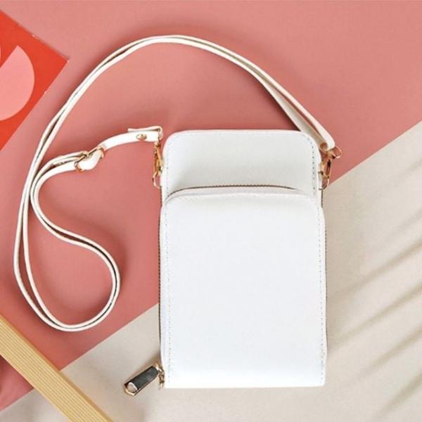 여성 가방 크로스백 미니 핸드폰 보조 화이트