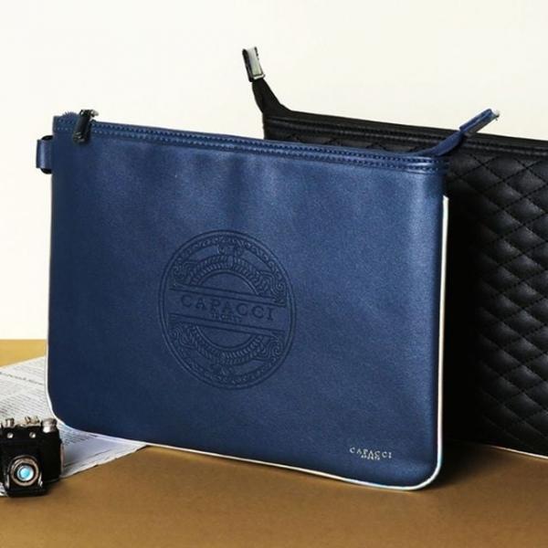 남성 클러치백 맨스백 퀼팅 손 가방 네이비