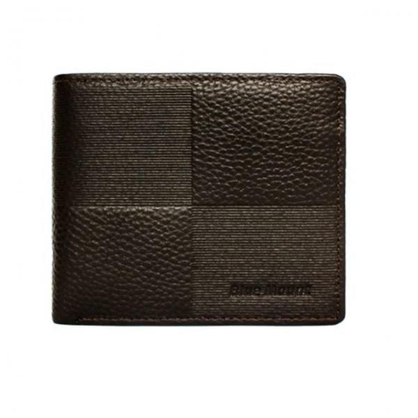 남자 반지갑 스퀘어 심플 카드 가죽 지갑 브라운